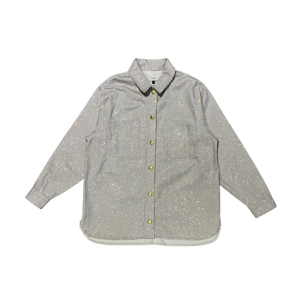 Crystal embellished flannel shirt